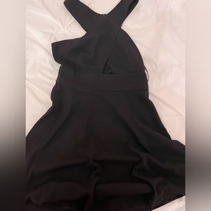Lulus black cross mini dress